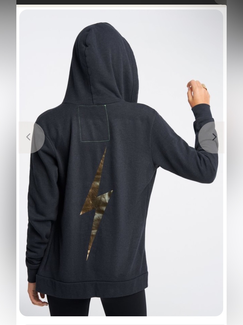 Aviator Nation Zip Up Hoodie Rainbow Logo Unisex XS Metallic Lightening Bolt - Picture 4 of 13